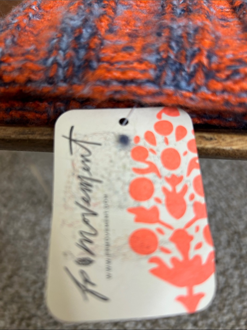 FP Movement by Free People Orange & Blue Pom Beanie - Picture 7 of 11
